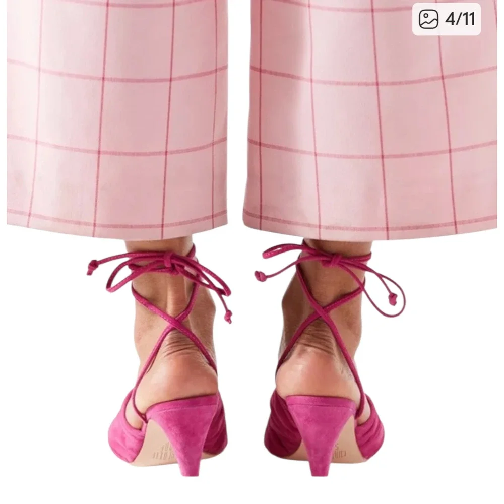 Charlotte Stone Pink Melle‎ Kitten Heel Sandals New in Box Size 7